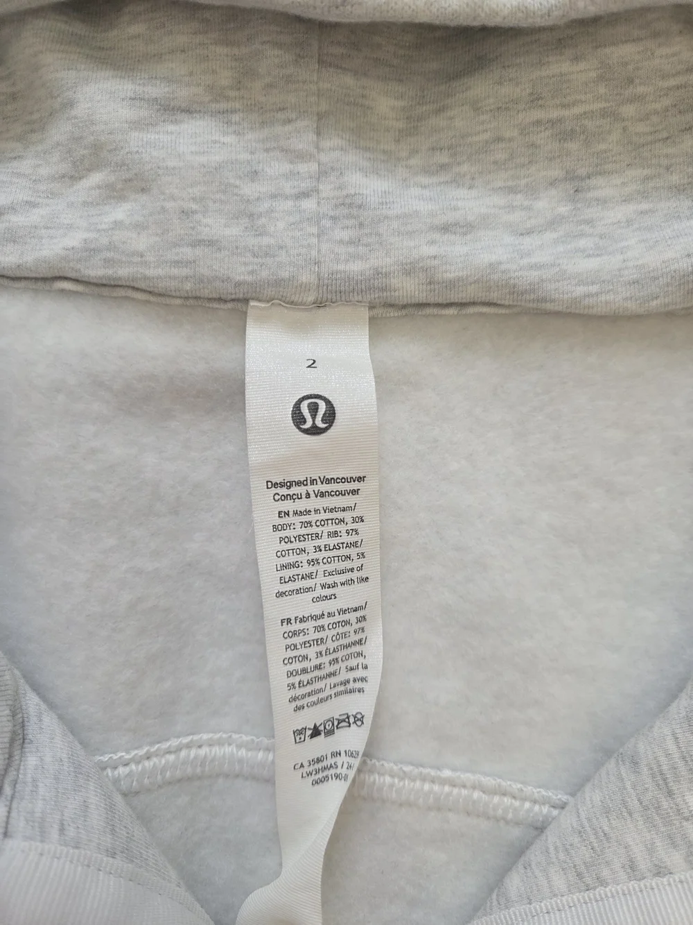 Lululemon Gray Cropped Scuba Hoodie Size 2